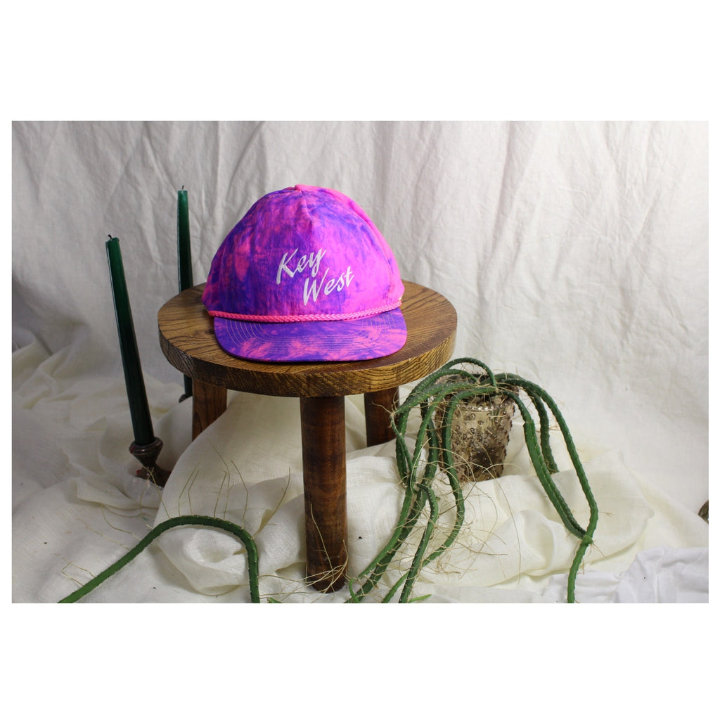 80s key west neon tie-dye nylon hat