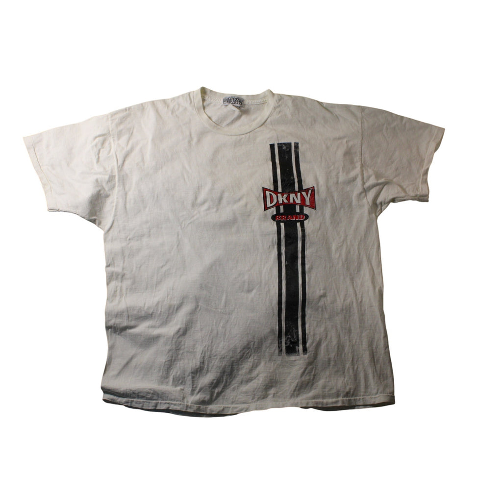 1990s dkny brand vertical logo tee – single stitch xl