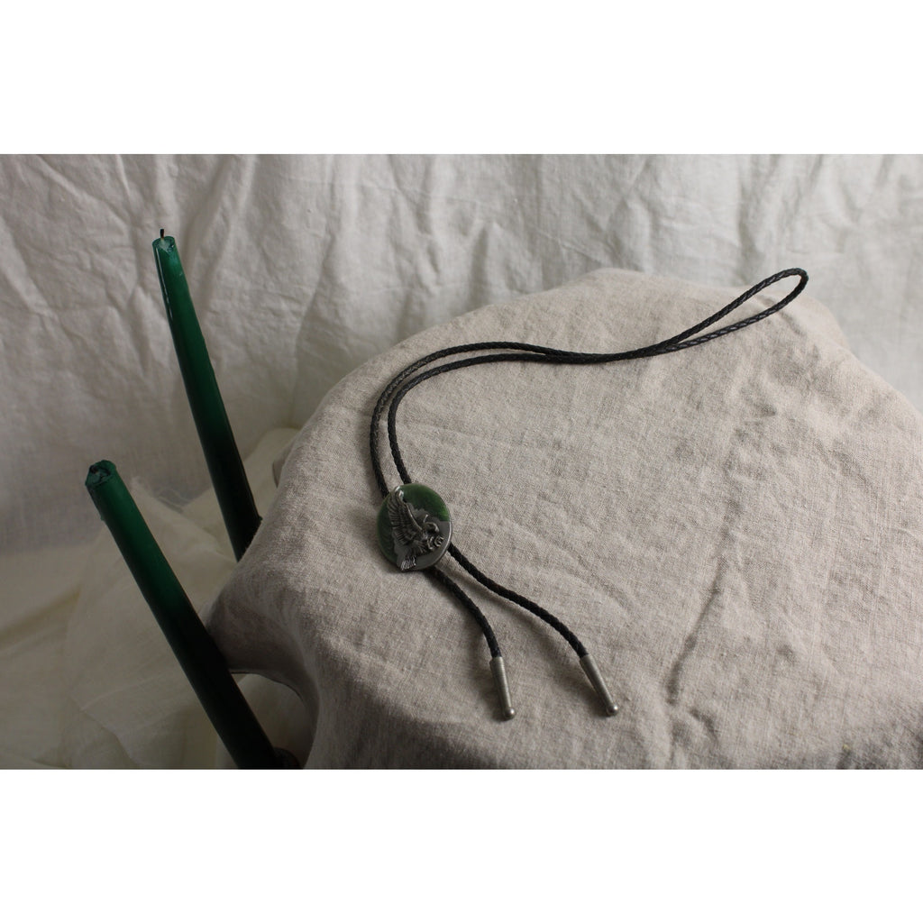 80s signed 100% sterling silver eagle  bolo tie - siskiyou