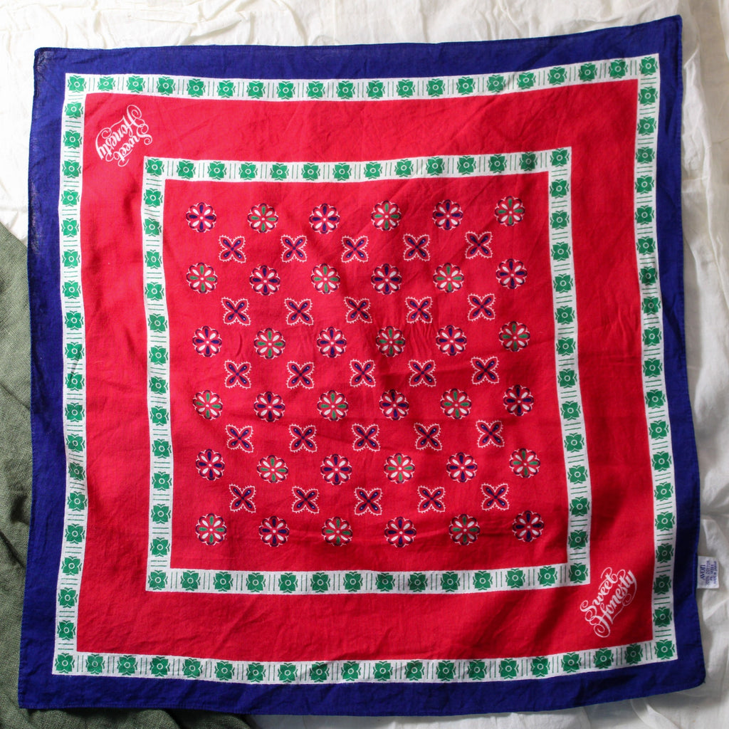 70s Avon “Sweet Honesty” Bandana – Made in Japan, 100% Cotton