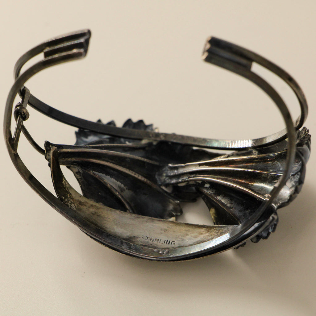 40s sterling art nouveau lily cuff
