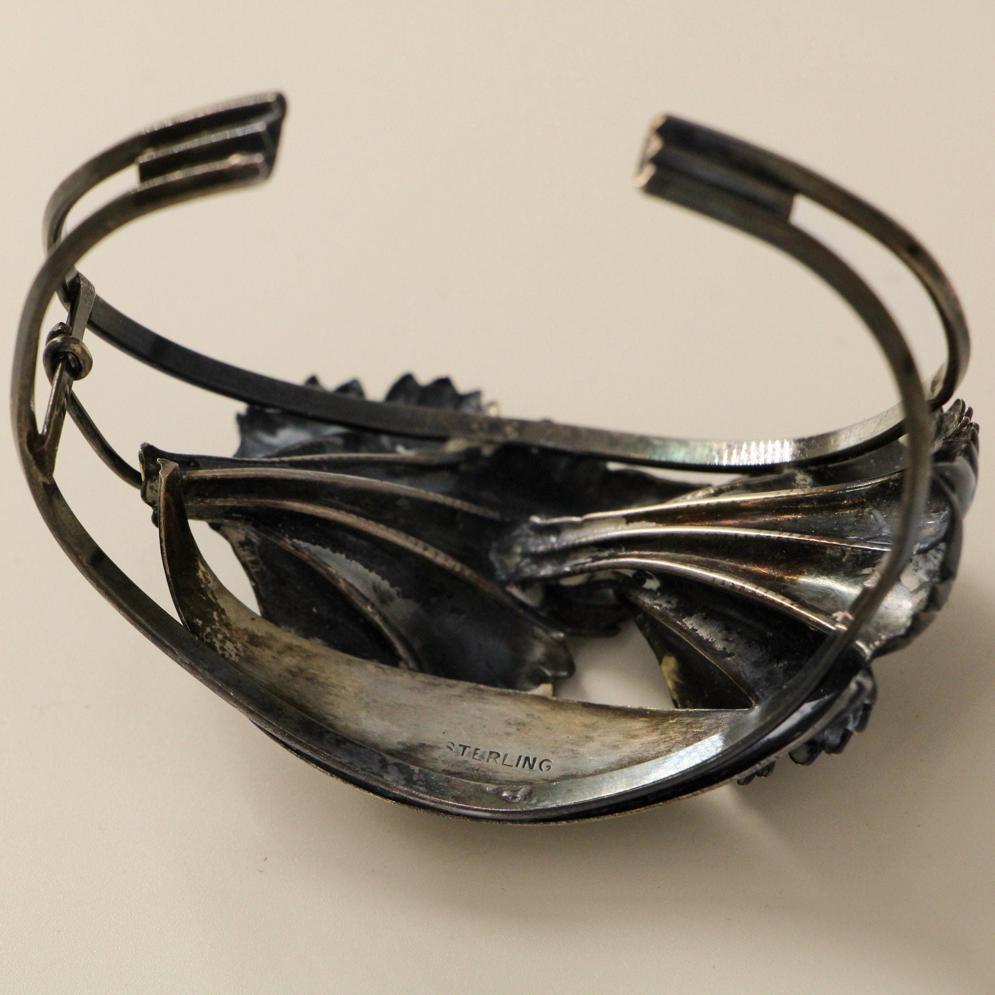 40s sterling art nouveau lily cuff