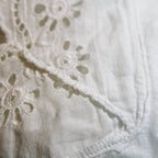 Antique cotton nightgown with square neck and daisy eyelet trim