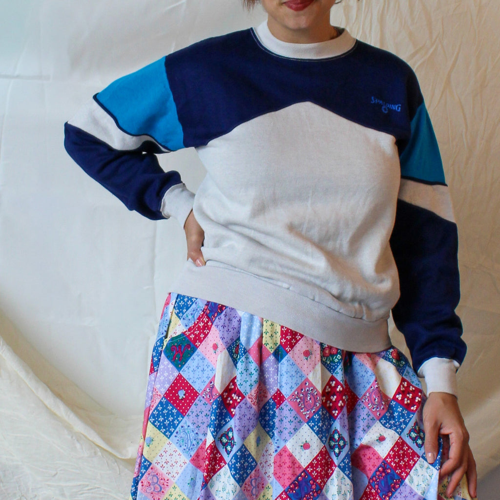 80s spalding sport active company colorblock sweatshirt