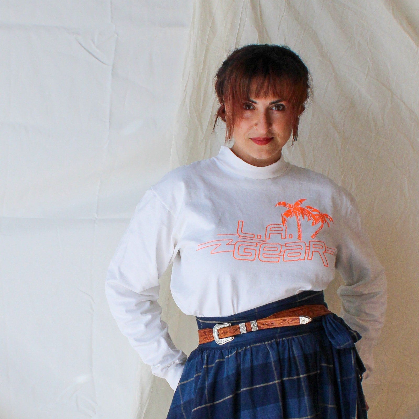 80s l.a. gear neon palm long sleeve – made in usa (l)