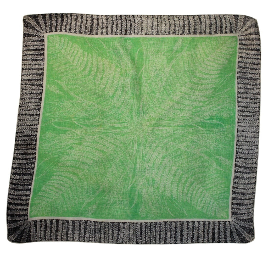60s fern print hand-rolled silk scarf