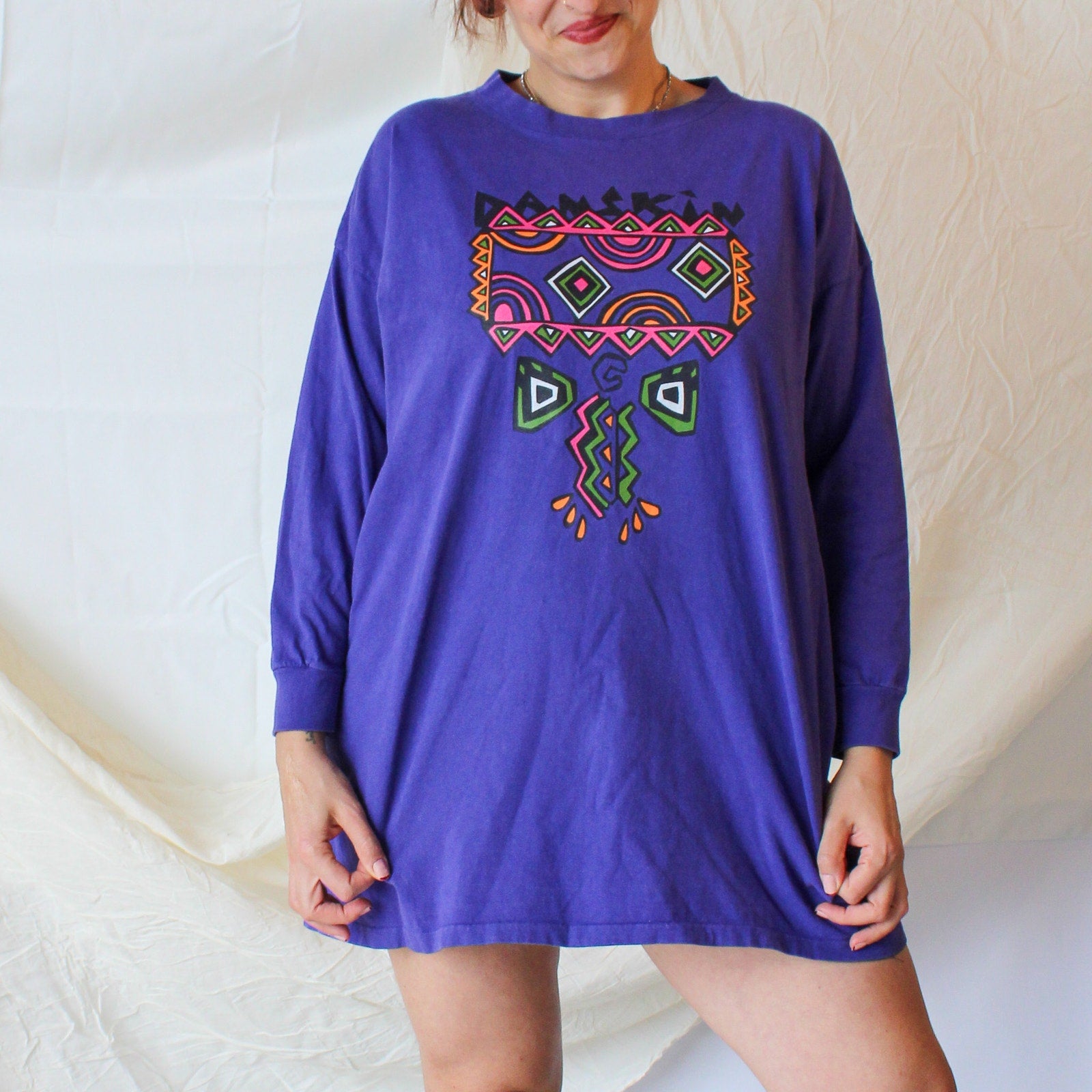 90s danskin plus audrey jones oversized purple tee