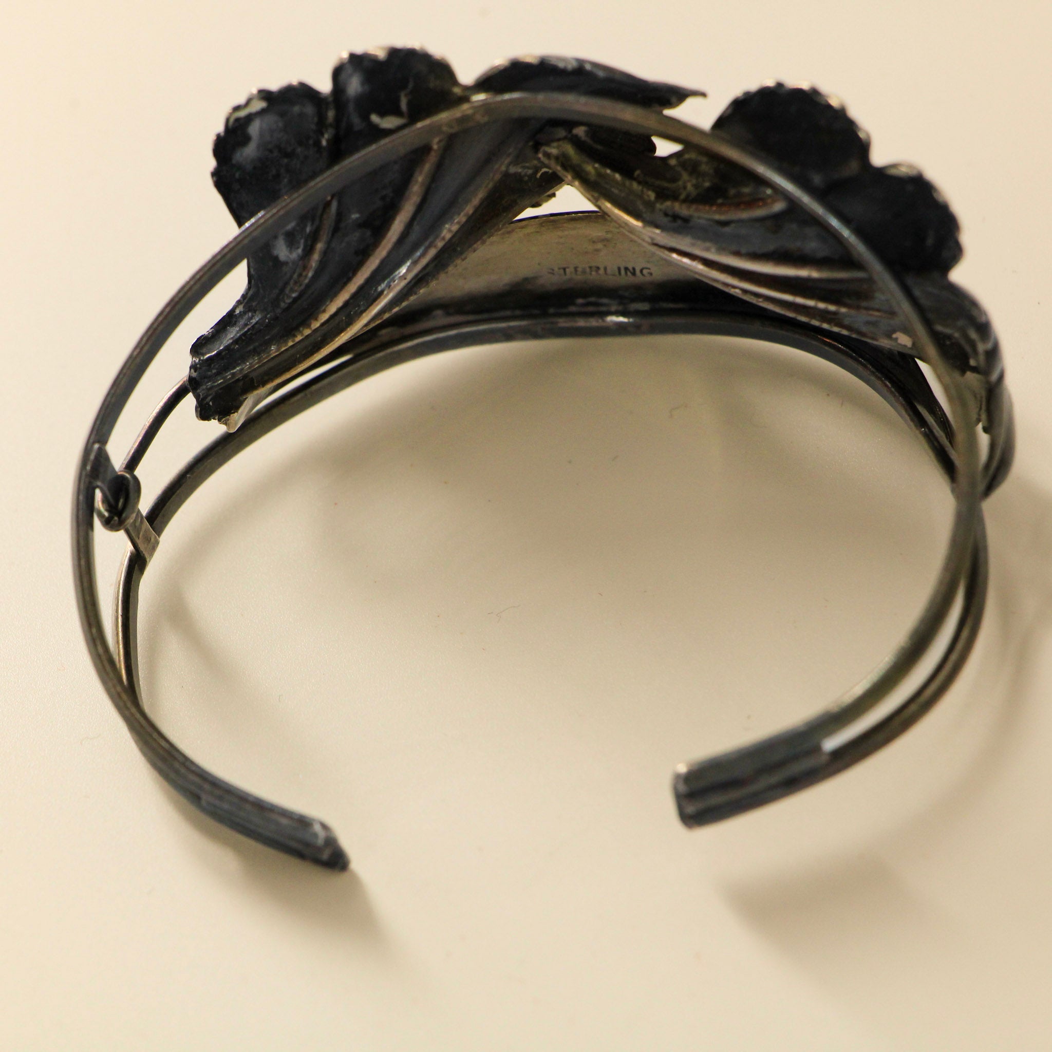 40s sterling art nouveau lily cuff