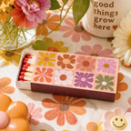 retro flower long matches, view 2
