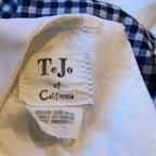 60s blue pleated gingham fit-and-flare mini dress 2