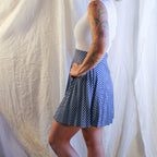 60s blue pleated gingham fit-and-flare mini dress 6