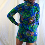 60s japanese seascape shirtdress, image 1