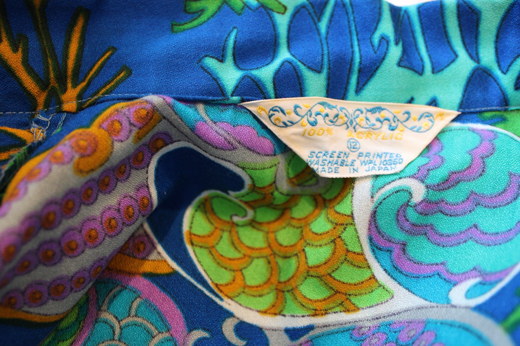 60s japanese seascape shirtdress, image 2