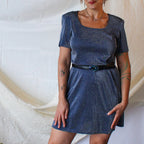 80s Betsy & Adam metallic mini dress