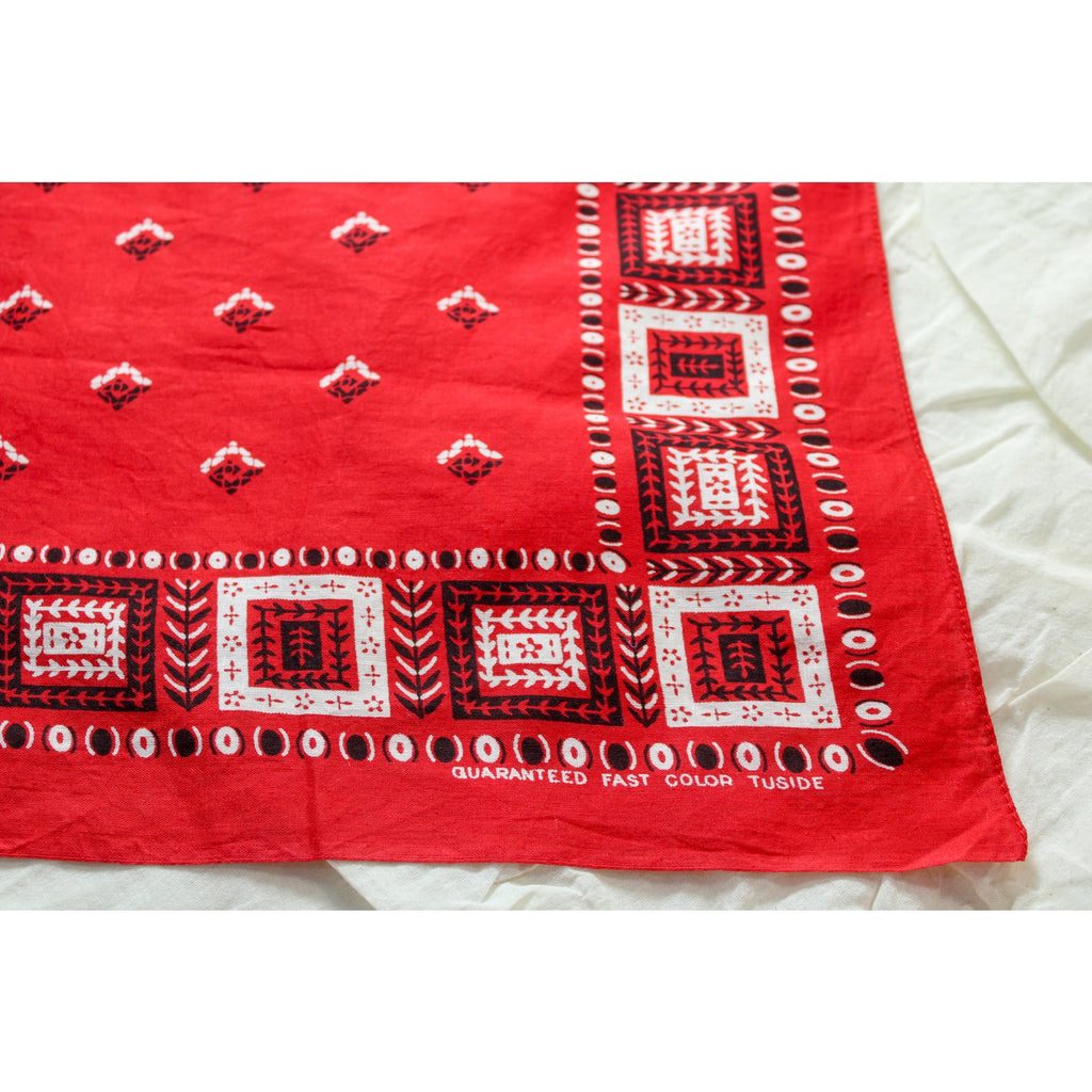 50s MCM guaranteed fast color tuside red bandana (one selvedge edge)