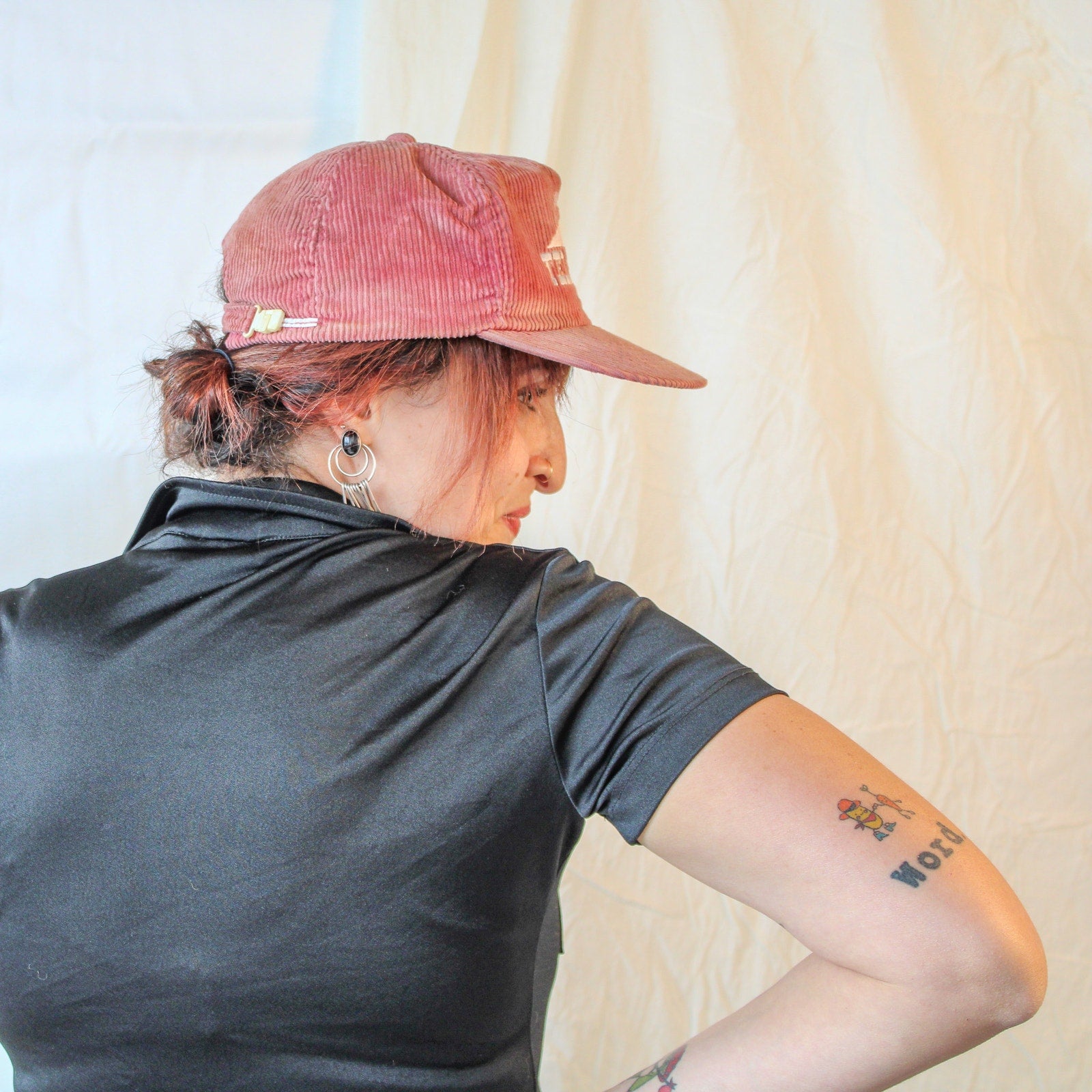 70s/80s - 5-panel corduroy telluride snapback - rare - YKK zipper back