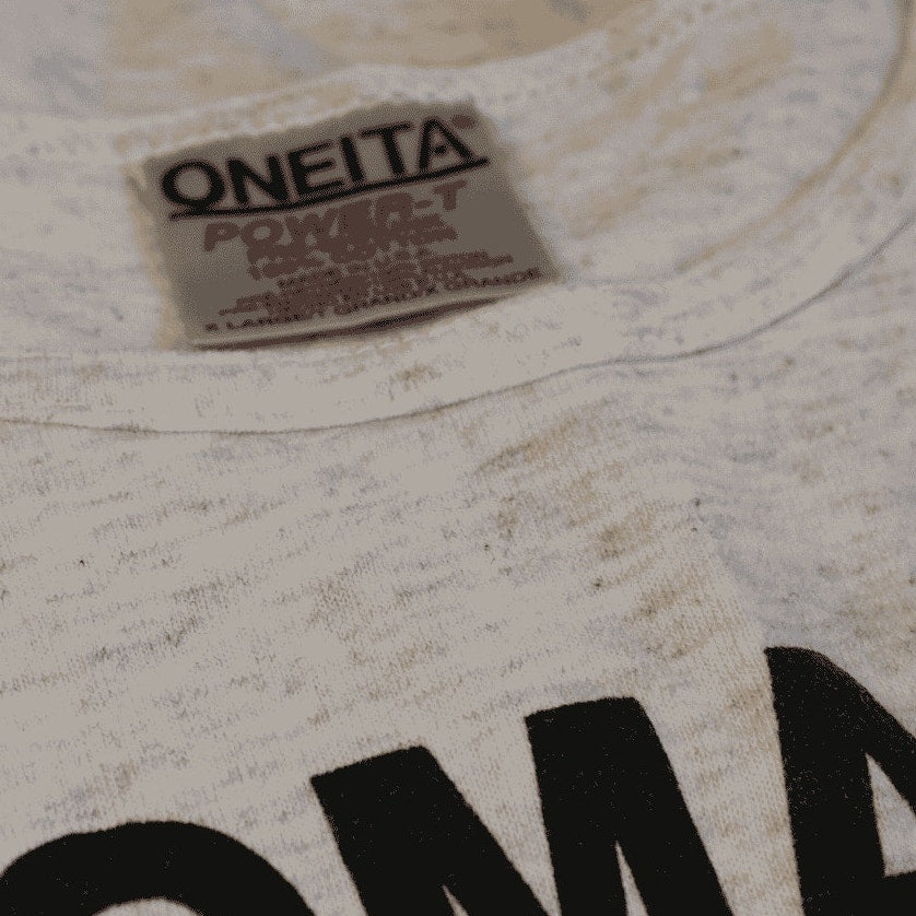 90s oneita romano horseshoe team cutoff tee
