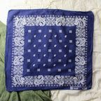 80s true vintage navy paisley bandana made in usa