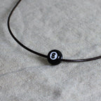 60s 8-ball bead leather choker necklace - remade