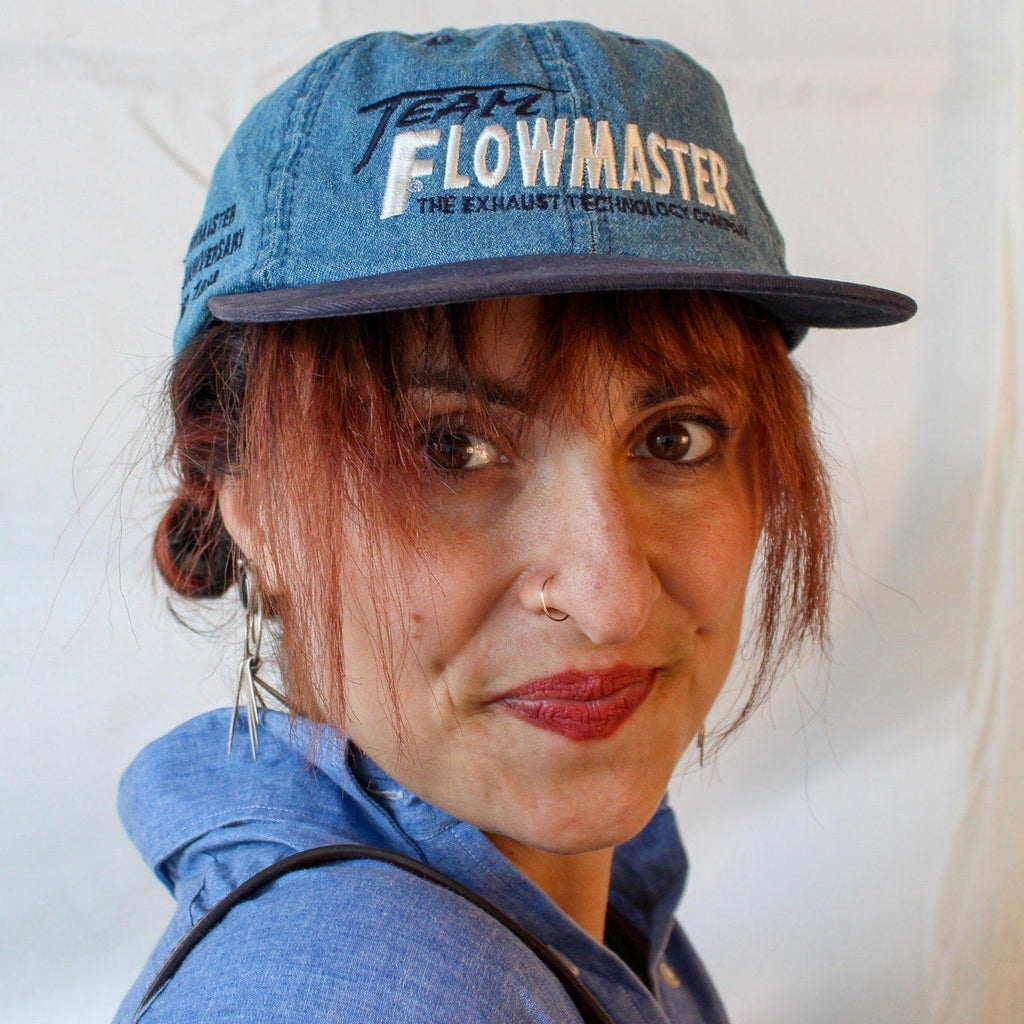 90s flowmaster hot rod power denim snapback
