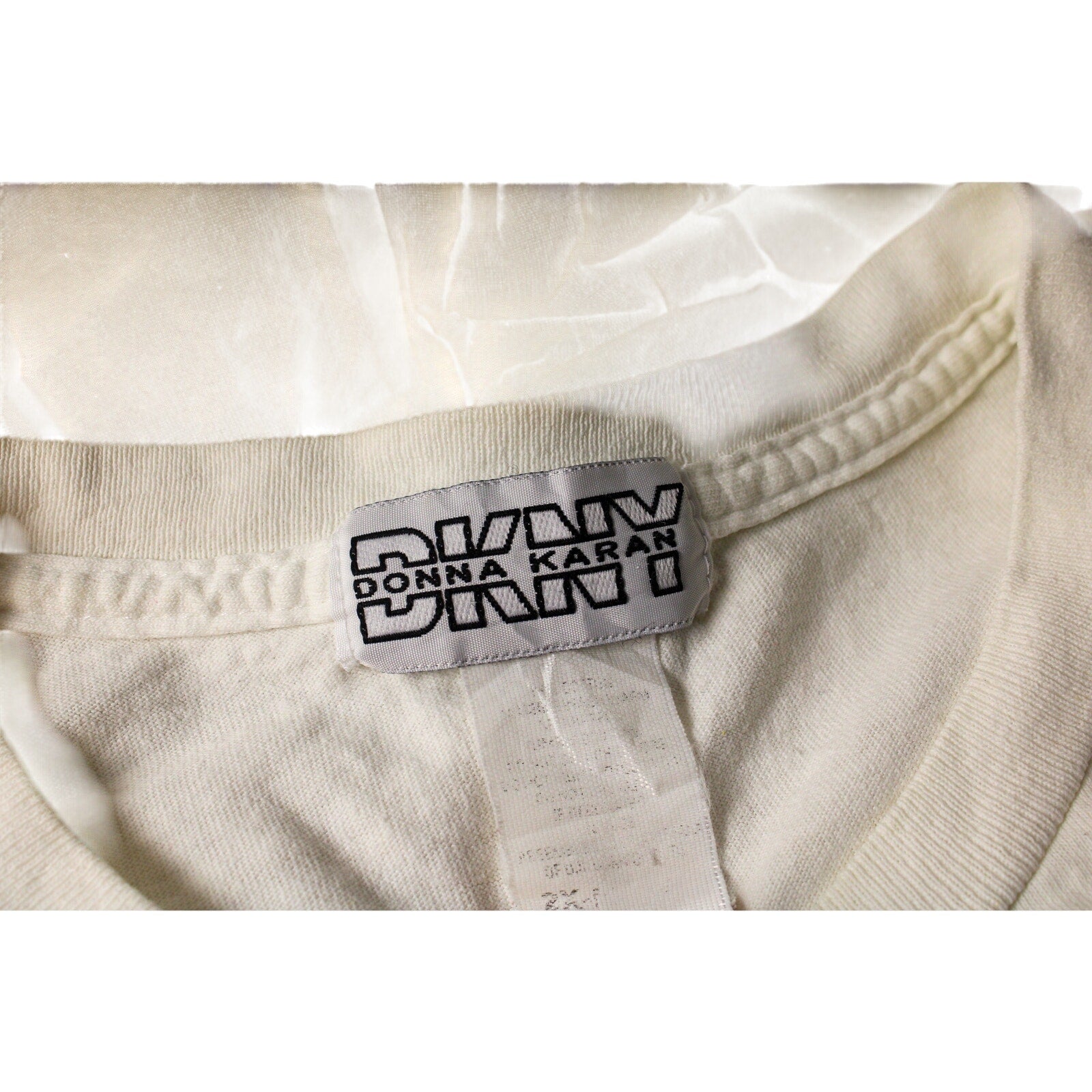 1990s dkny brand vertical logo tee – single stitch xl
