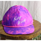 80s key west neon tie-dye nylon hat