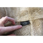 90s vintage lambskin patchwork shearling coat with fur trim - a modern penny lane