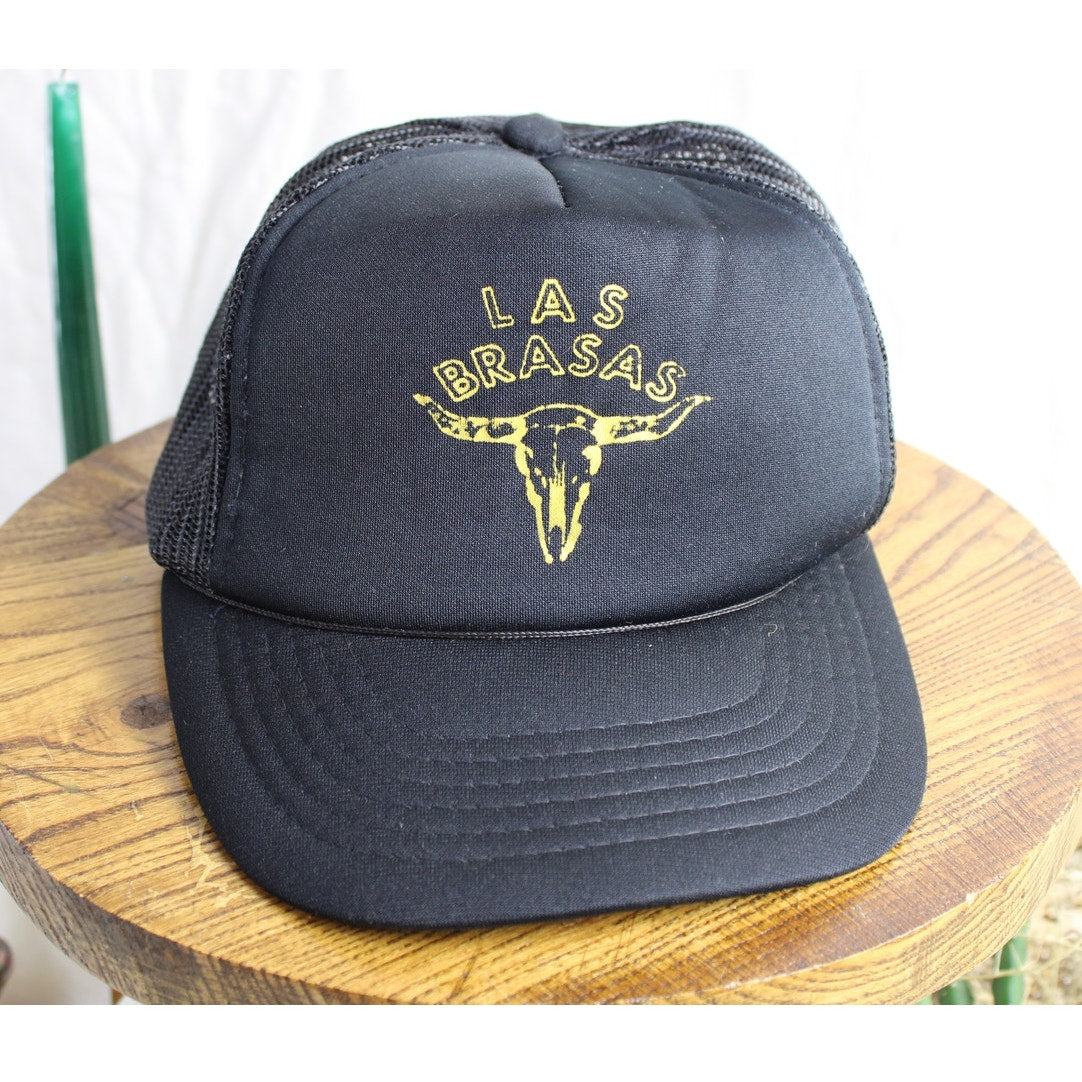 80s las brasas black mesh trucker hat