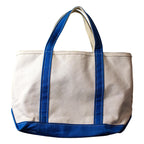 90s/00s l.l.bean boat & tote – cobalt trim zip-top - short handles