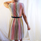 70s candy stripe pleated dress, image 2