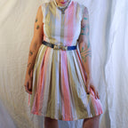 70s candy stripe pleated dress, image 3