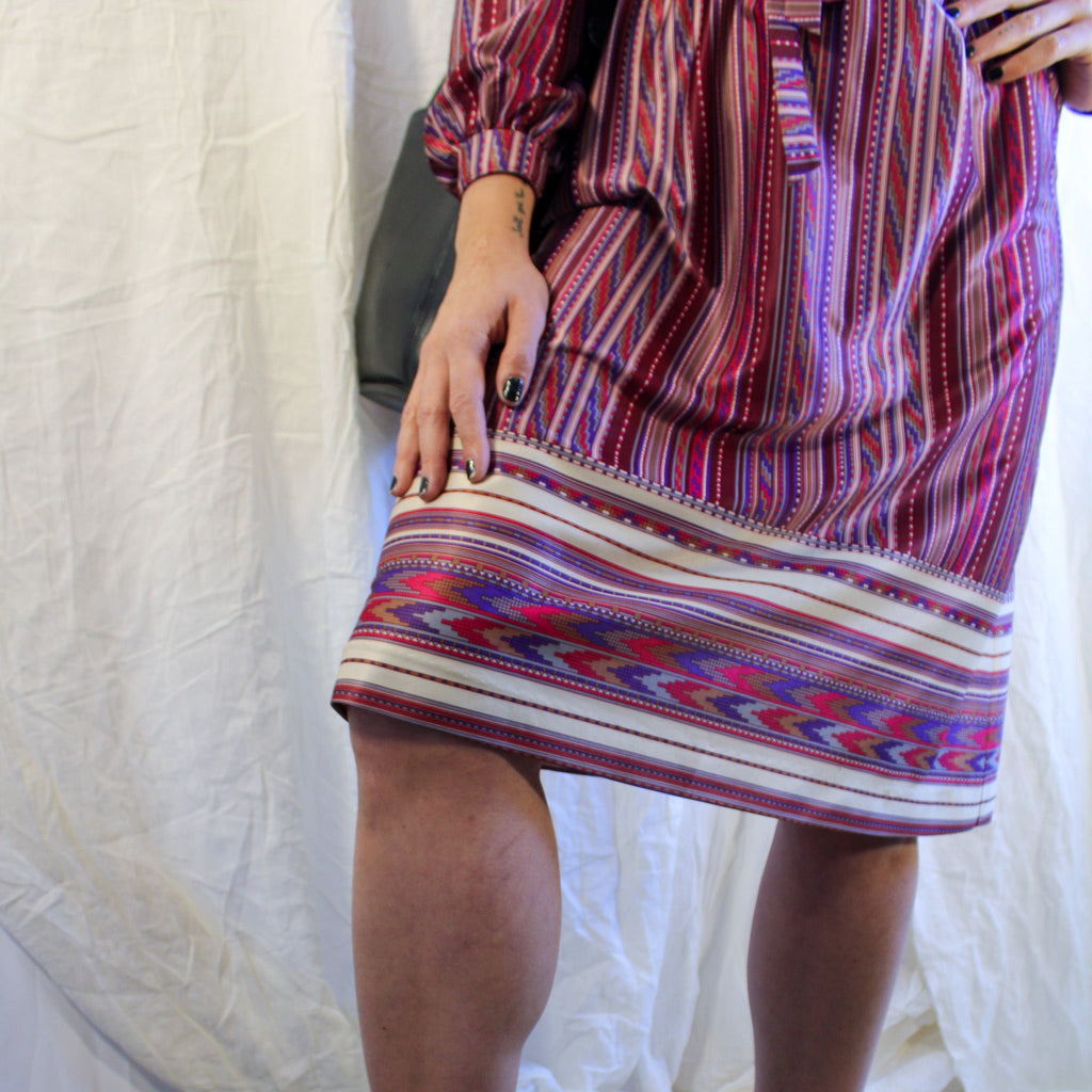 70s striped southwest shirtdress, image 4