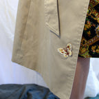 70s classic sears khaki trench coat with butterfly patch