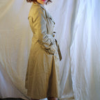 70s classic sears khaki trench coat with butterfly patch