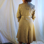 70s classic sears khaki trench coat with butterfly patch