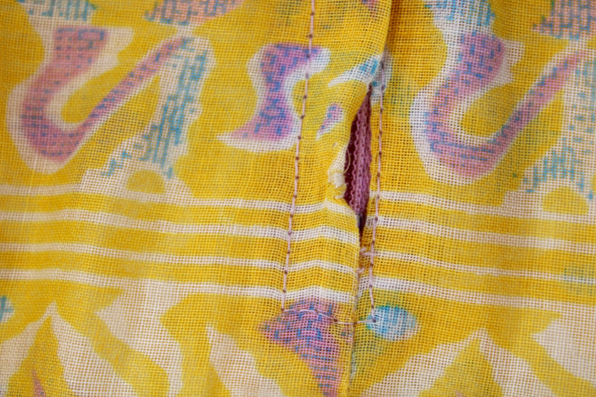 70s handmade yellow cotton voile prairie maxi dress 6