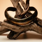 70s vintage patina etched brass collar choker necklace