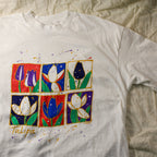 90s hanes beefy-t “tulips” graphic tee by maret – xl made in usa