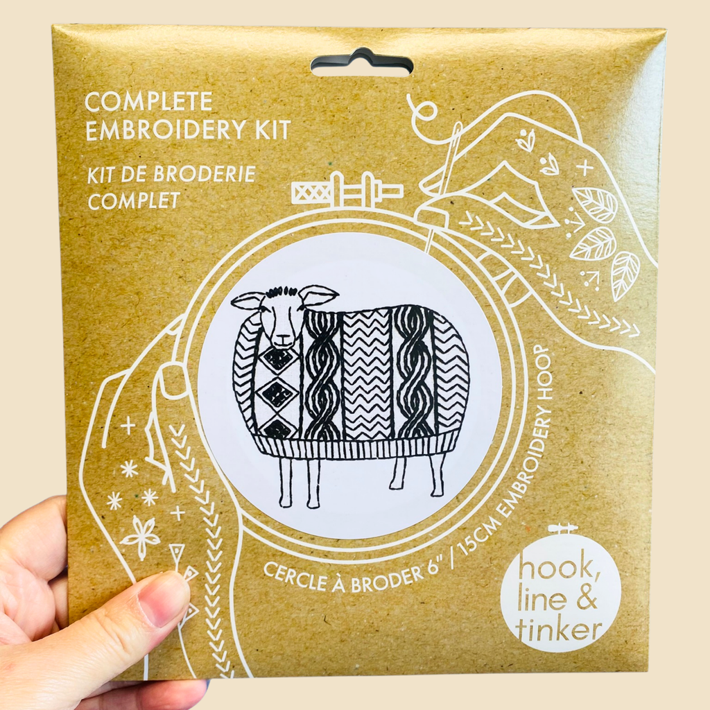 sheep embroidery kit, view 3