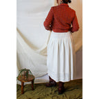 80s dwsf white cotton lace inset prairie skirt made in usa