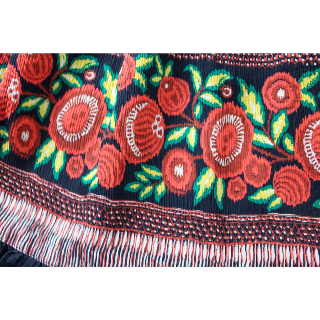 2000s/Y2K Anna Sui Folk Silk Floral Skirt – Printed Gauze