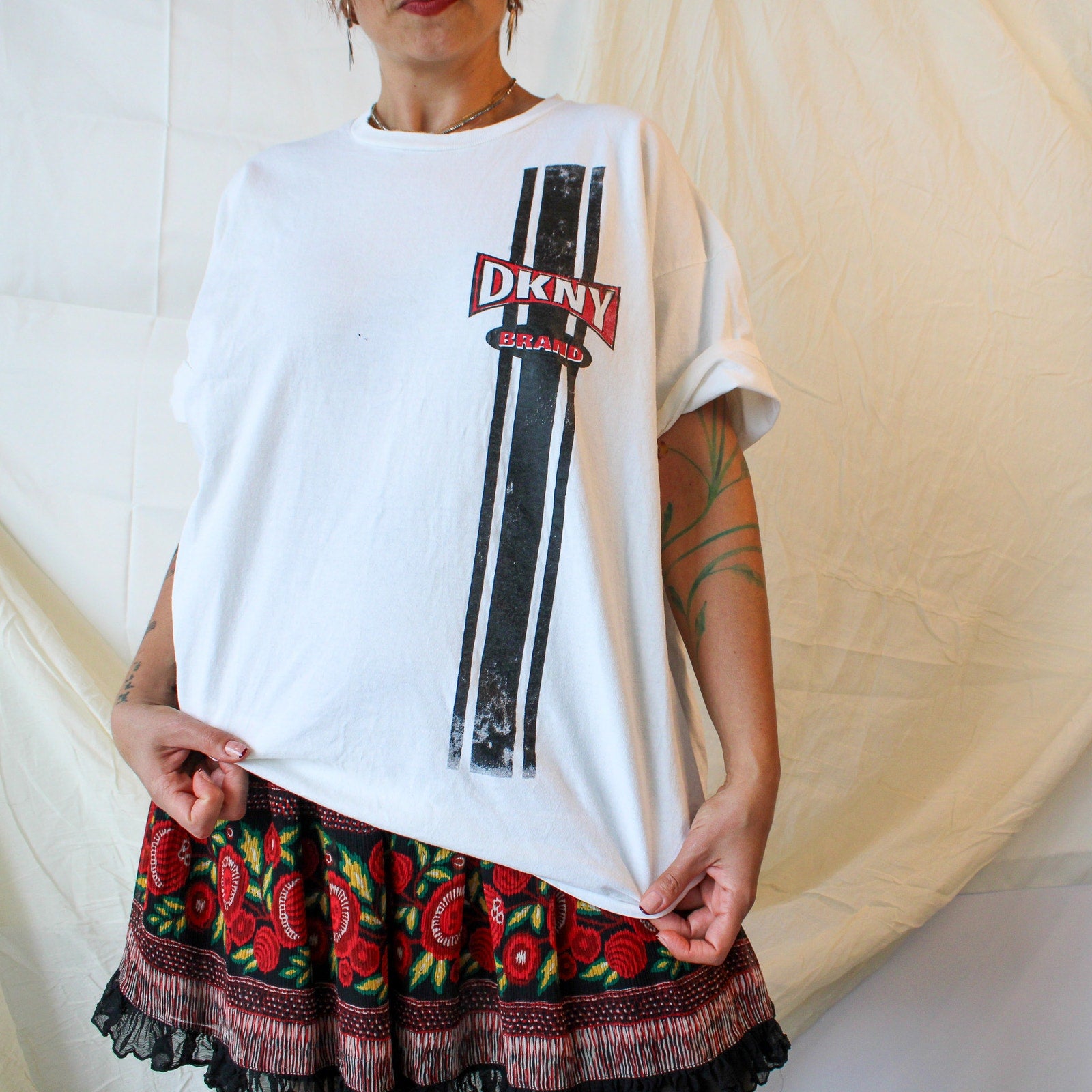 2000s/Y2K Anna Sui Folk Silk Floral Skirt – Printed Gauze