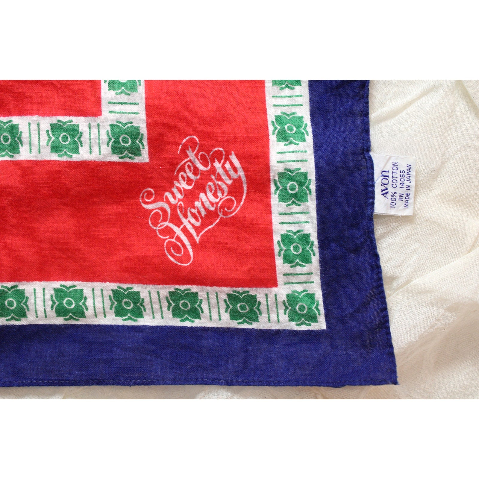 70s Avon “Sweet Honesty” Bandana – Made in Japan, 100% Cotton