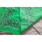70s/80s Paris Accessories Green Paisley Bandana - Made in USA