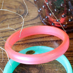 60s pink translucent bangle 2 3/4 inch diameter