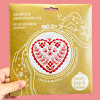 nordic heart embroidery kit, view 3