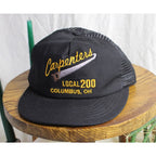 80s carpenters local 200 mesh trucker hat