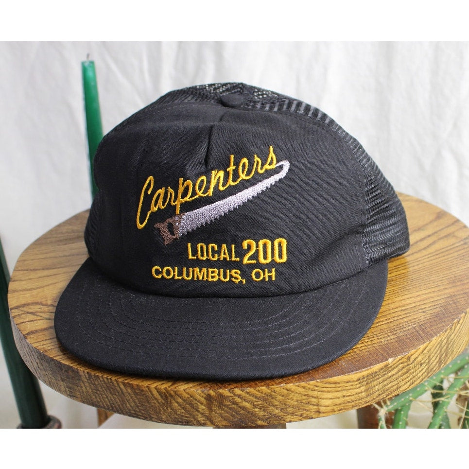 80s carpenters local 200 mesh trucker hat