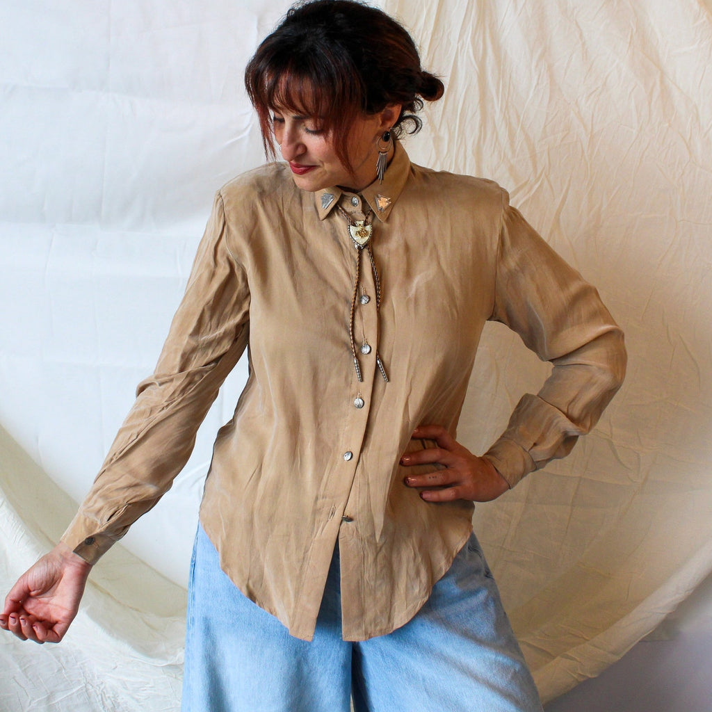 80s Circle T by Marilyn Lenox rayon western Shirt
