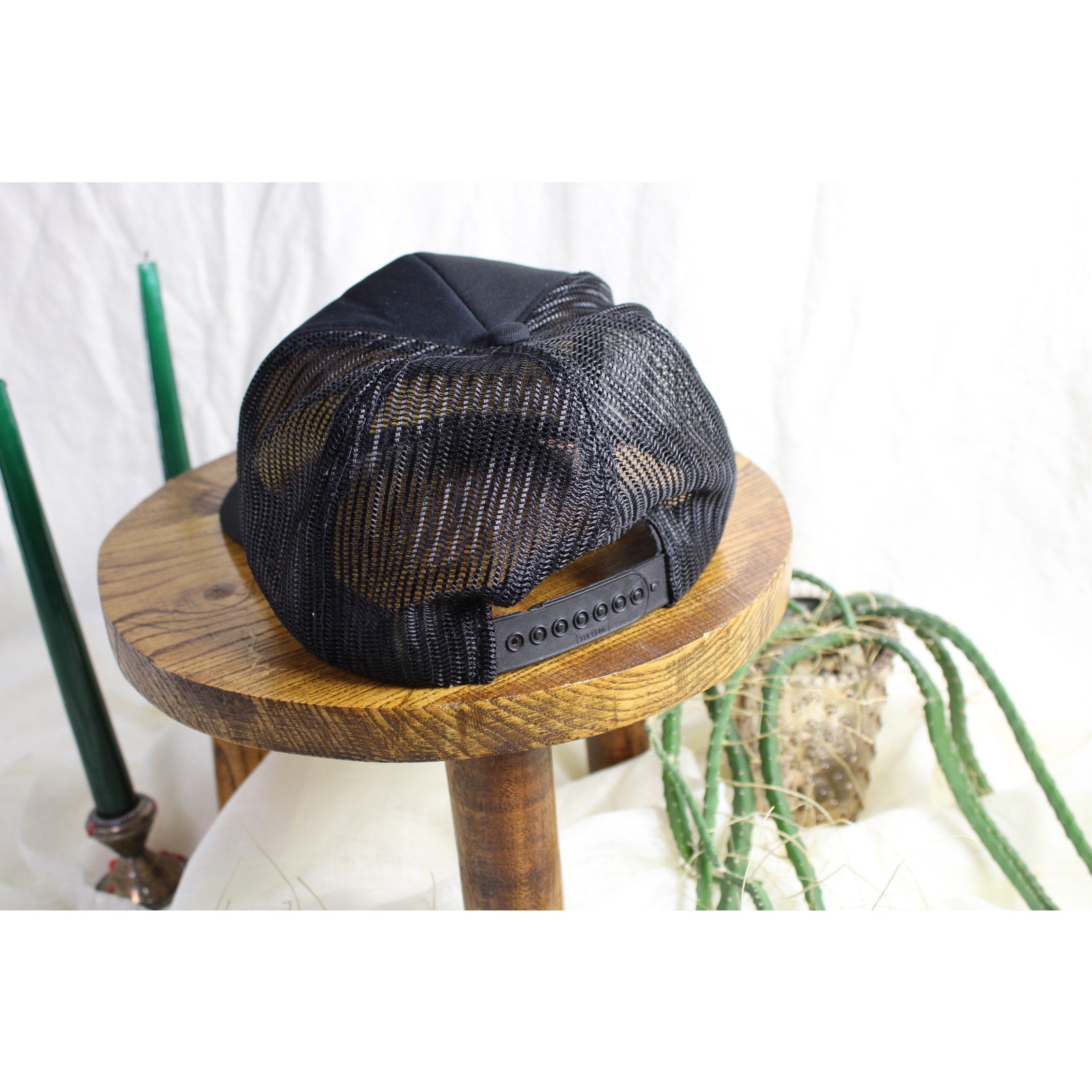 80s las brasas black mesh trucker hat